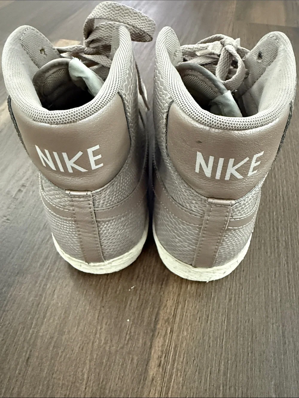 Nike Women's Blazer Mid Sneakers in Taupe/Beige